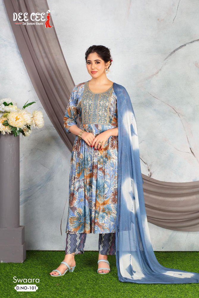 Swaara Deecee Rayon Foil Printed Kurti Bottom With Dupatta Wholesale Market In Surat
